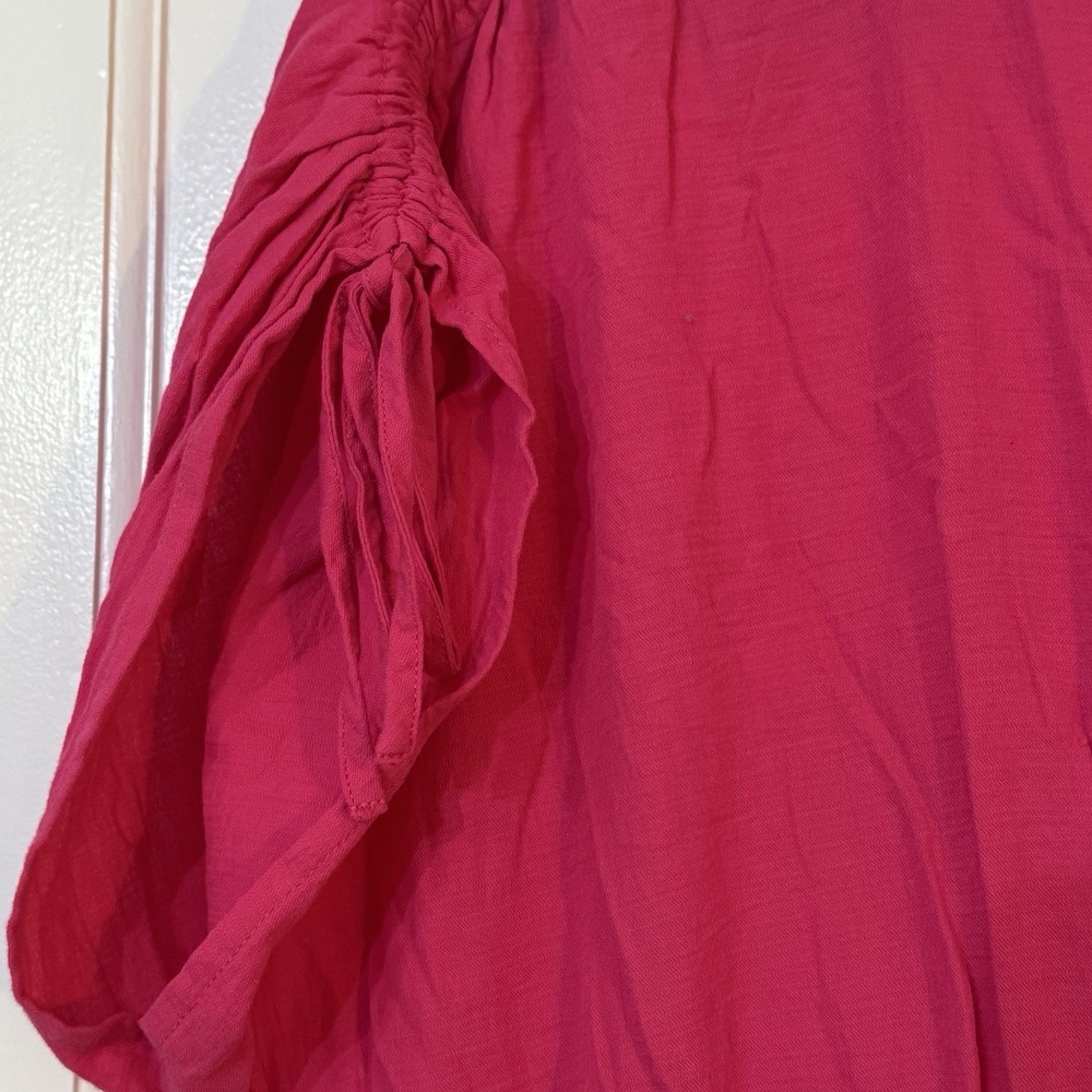 Ava & Viv Women's Plus Size 1X Dress Dolman Sleeve Midi w/ Pockets Magenta - Picture 5 of 7
